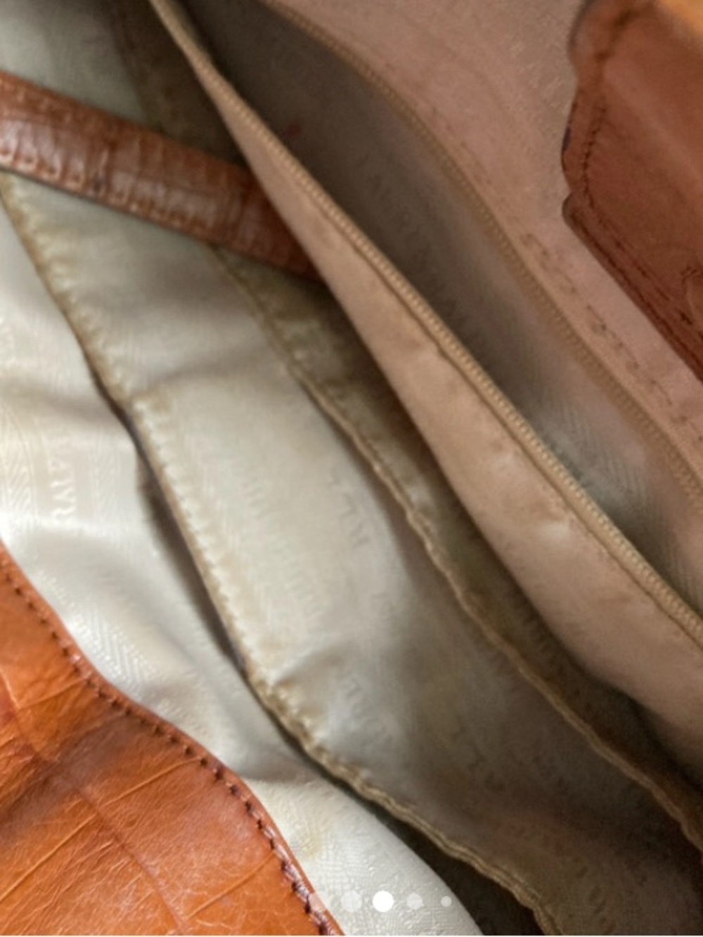 Ralph Lauren Croc-Embossed Brown Leather Bag - Picture 3 of 8